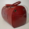 Piros lakk kigyóbőr mintás kutyahordozó táska 2