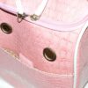 Rózsaszín fehér kigyóbőr mintás kutyahordozó táska 3