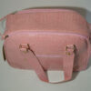 Rózsaszín lakkozott kígyóbőr mintás kutyahordozó táska 1