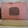 Rózsaszín lakkozott kígyóbőr mintás kutyahordozó táska 6