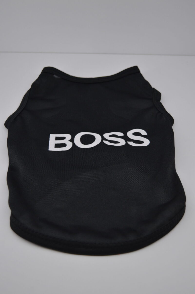 Boss feliratú fekete kutya póló 2
