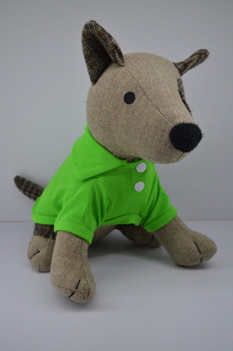 Zöld gombos galléros kutya póló 1